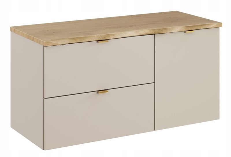 Skab under håndvask 100 cm Cashmere med Egetræsplade Cremona Dalia 3 Dele
