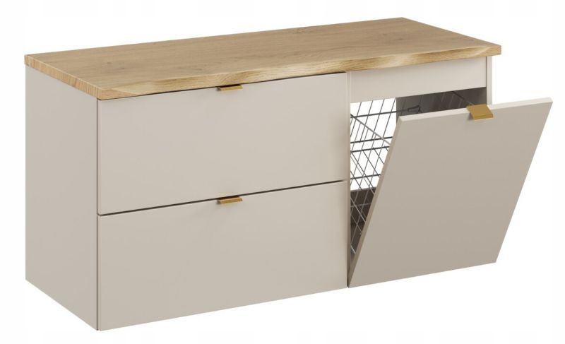 Skab under håndvask 100 cm Cashmere med Egetræsplade Cremona Dalia 3 Dele