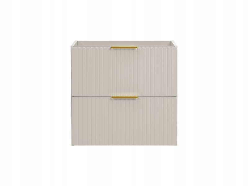 Underskab 100 cm Rillet Kasmir med Vasketøjskurv Soft Close