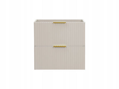 Underskab 100 cm Rillet Kasmir med Vasketøjskurv Soft Close