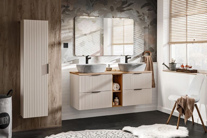 Væghængt Underskab 40 cm Rillet Beige 1 Stk. | 5906667160970