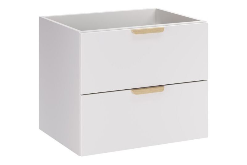 Skab under håndvask 60 cm Mat Hvid 2 Skuffer Blødt Luk 5907611679593