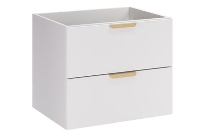 Skab under håndvask 60 cm Mat Hvid 2 Skuffer Blødt Luk 5907611679593