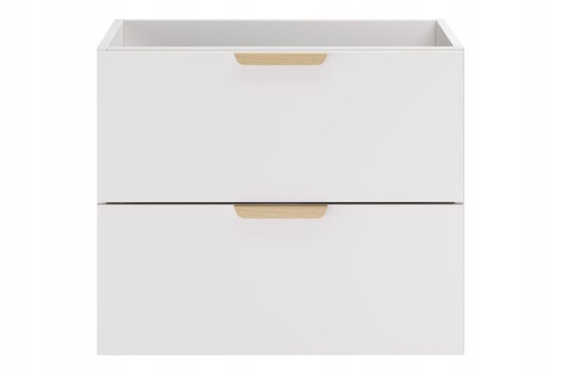 Skab under håndvask 60 cm Mat Hvid 2 Skuffer Blødt Luk 5907611679593