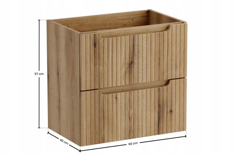 Hængeskab med Skuffer 60 cm Eg Coast Evoke Riflet Nova