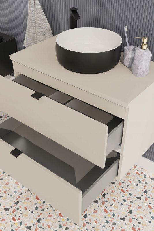 Vaskeskab 60 cm Kasmir 2 Skuffer MDF Soft Close | 5906667166644