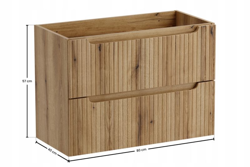 Underskab 80 cm Dąb Coast Evoke med 2 Skuffer og Soft Close