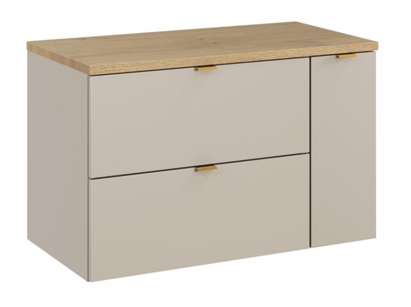 Badeværelsesskab 80 cm Kasmir med Egetræsplade Cremona 1 stk.
