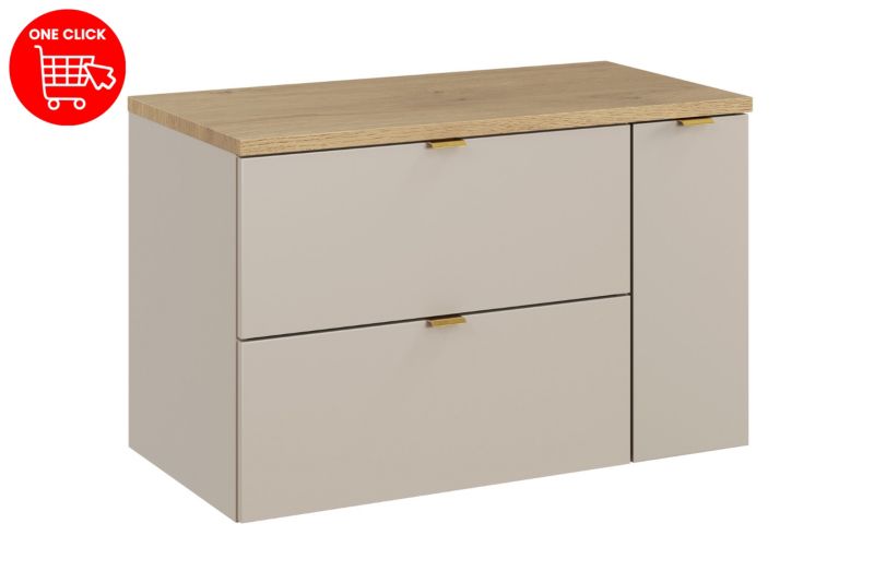 Badeværelsesskab 80 cm Kasmir med Egetræsplade Cremona 1 stk.