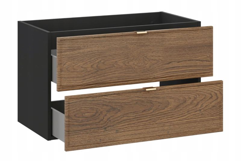 Undervaskeskab DONNA 80 cm Sort med Eg Casella Front