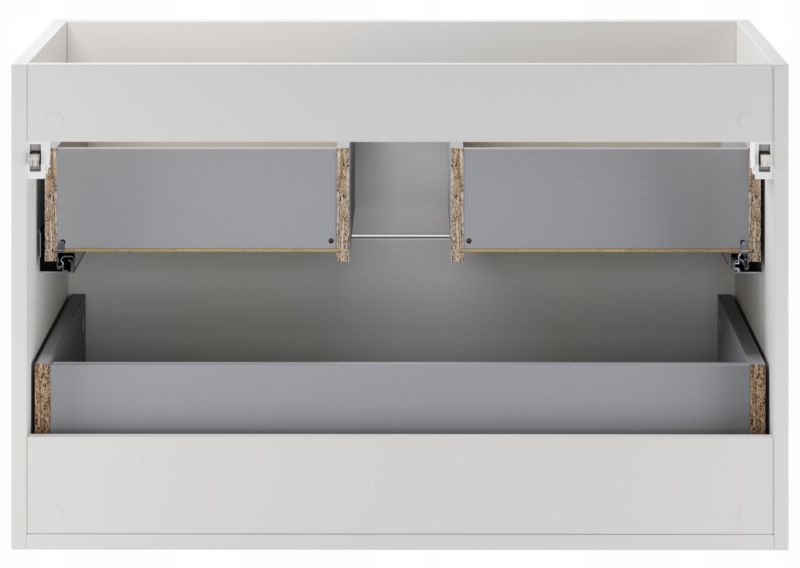 Underskab 80 cm Hvid Mat med Egetræs Bordplade
