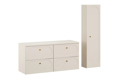 Badeværelsessæt Hængeskab og Højskab 120 cm + 35 cm Sandbeige