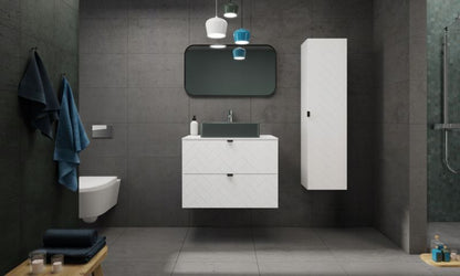 Badeværelsesmøbelsæt Trend 160x60,7 cm Hvid og Wotan Eg med Ryflet Front | 5906667162677