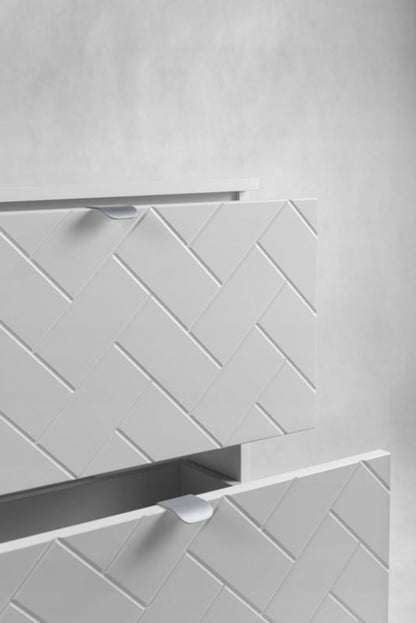Badeværelsesmøbelsæt Trend 160x60,7 cm Hvid og Wotan Eg med Ryflet Front | 5906667162677