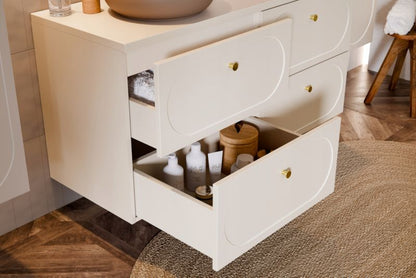 Badeværelsessæt Donna Sand Beige 60,2 cm + 35 cm med Blød Lukning