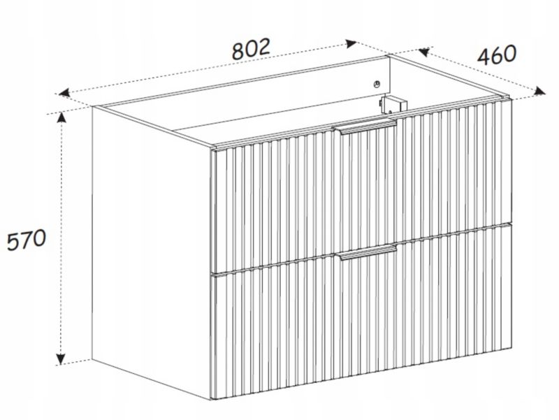 Badeværelsesmøbelsæt med Vask 80x140 cm Mat Sort