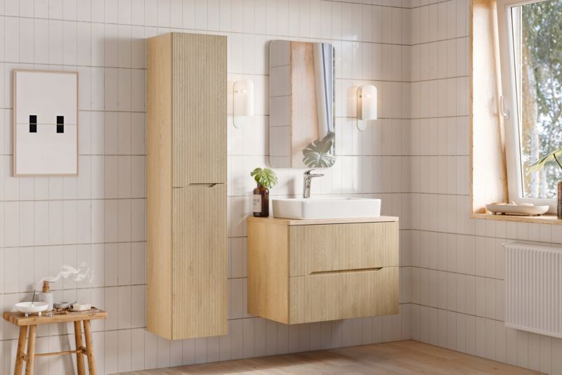 Badeværelsesmøbelsæt Nordic Cremona 80 cm og 170 cm Eg