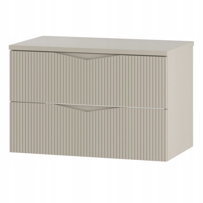 Hængende underskab med bordplade 80 cm Sandbeige Riflet CLEO