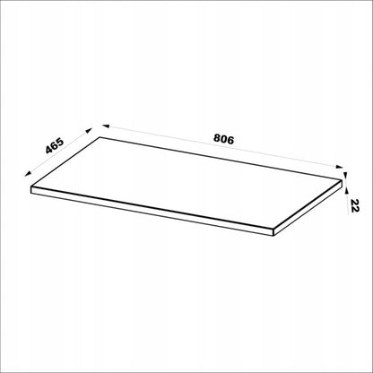 Hængende underskab med bordplade 80 cm Sandbeige Riflet CLEO