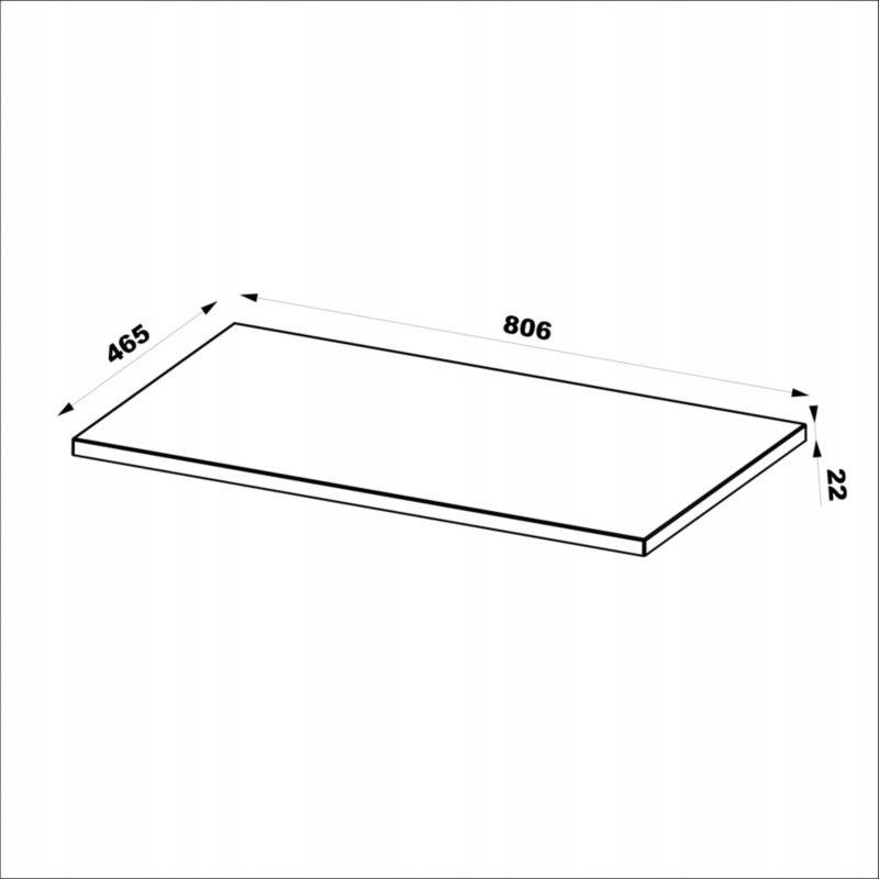 Hængende underskab med bordplade 80 cm Sandbeige Riflet CLEO
