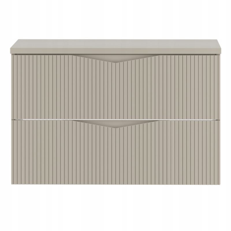 Hængende underskab med bordplade 80 cm Sandbeige Riflet CLEO