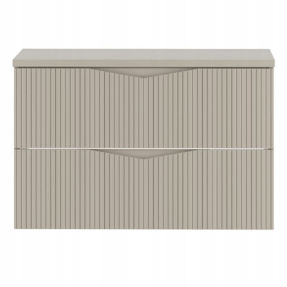 Hængende underskab med bordplade 80 cm Sandbeige Riflet CLEO