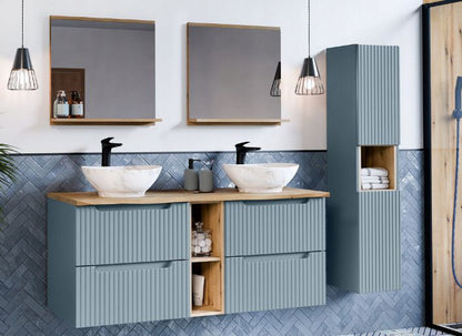Badeværelsessæt med Vaskeskab, Vasketøjsskab og Højskab 100 cm Denim Eg Coast Evoke