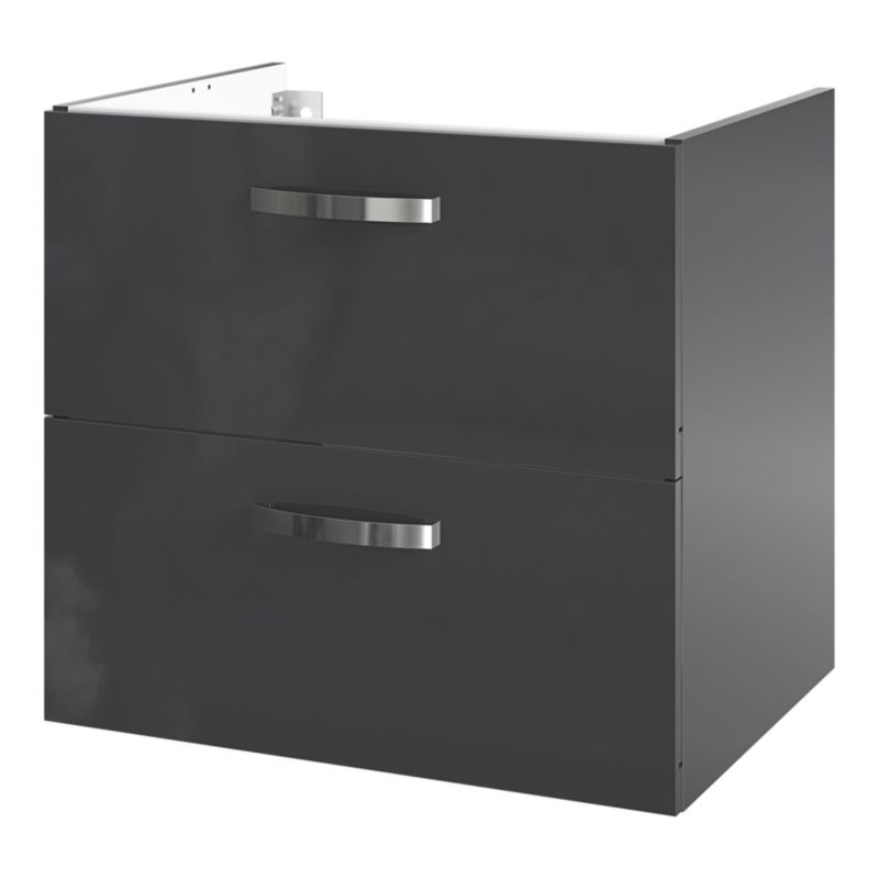Væghængt underskab 60x45x55 cm Grå med 2 skuffer | 5063022058720