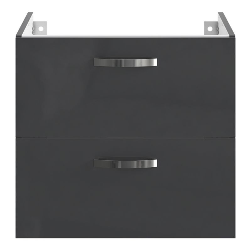 Væghængt underskab 60x45x55 cm Grå med 2 skuffer | 5063022058720