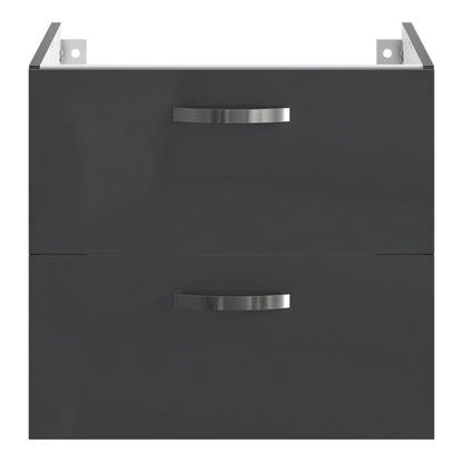 Væghængt underskab 60x45x55 cm Grå med 2 skuffer | 5063022058720