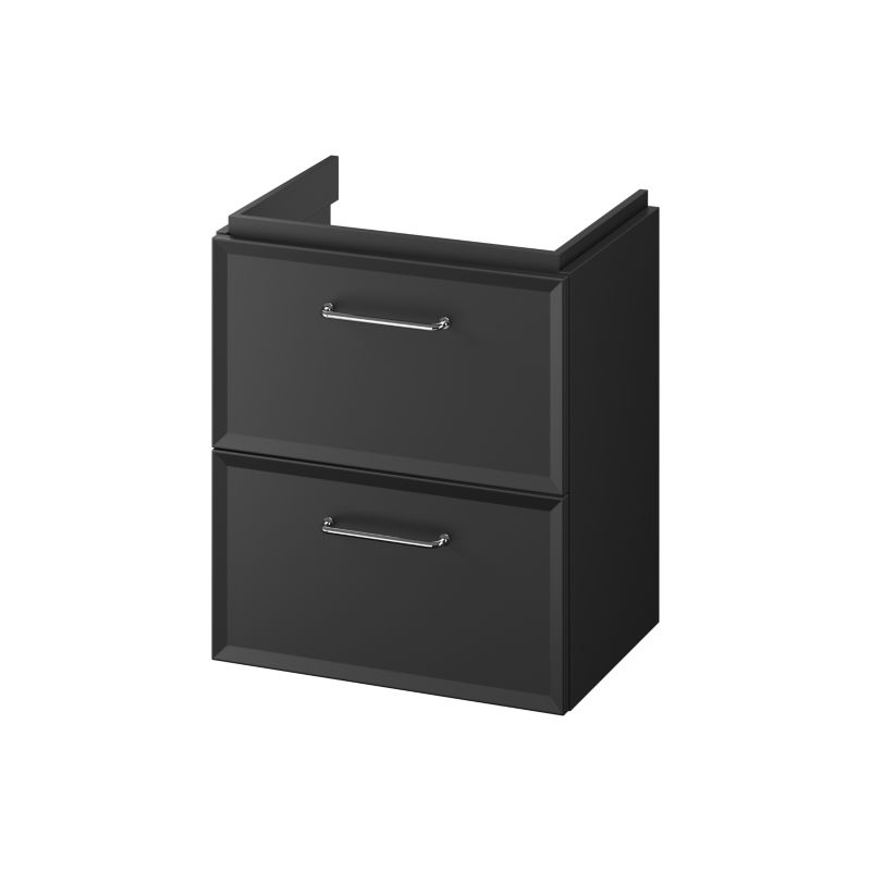 Væghængt underskab 50 cm Mille Slim 2 skuffer sort mat
