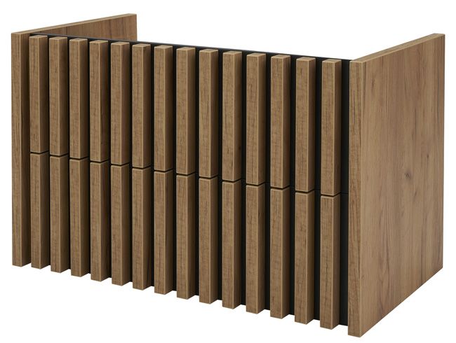 Væghængt vaskeskab Deftrans Line 80 cm i gylden eg
