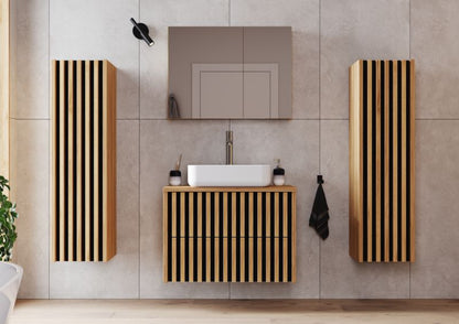 Væghængt Underskab Line 80 cm Guld Eg | 5906365427443
