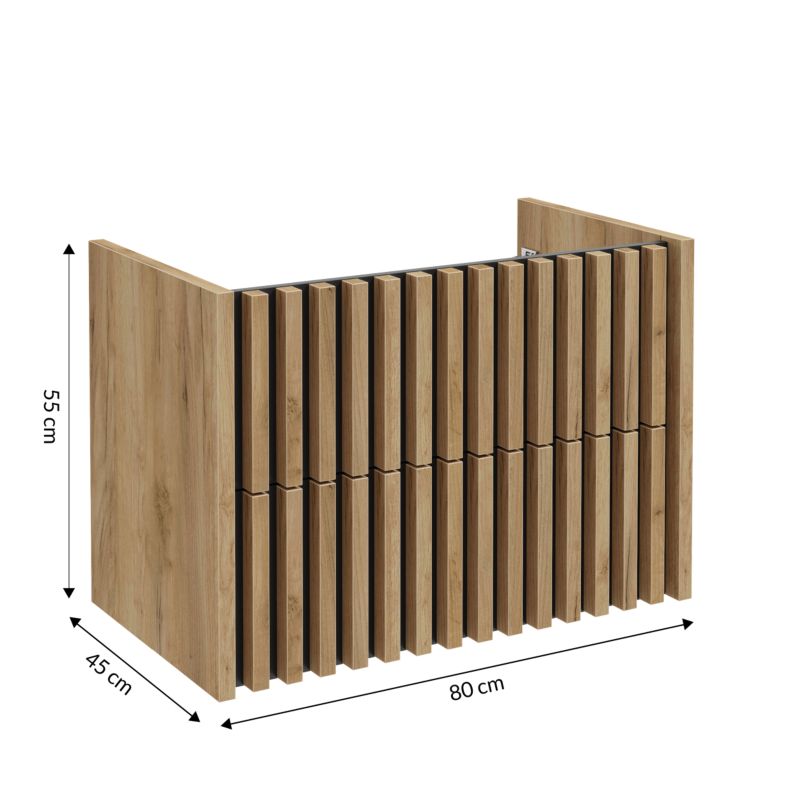 Væghængt Underskab Line 80 cm Guld Eg | 5906365427443