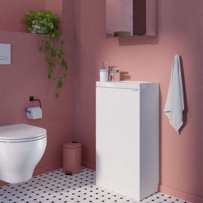 GoodHome Imandra 44 cm fritstående vaskeskab i mat hvid