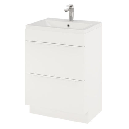 GoodHome Imandra 60 cm fritstående vaskeskab i mat hvid