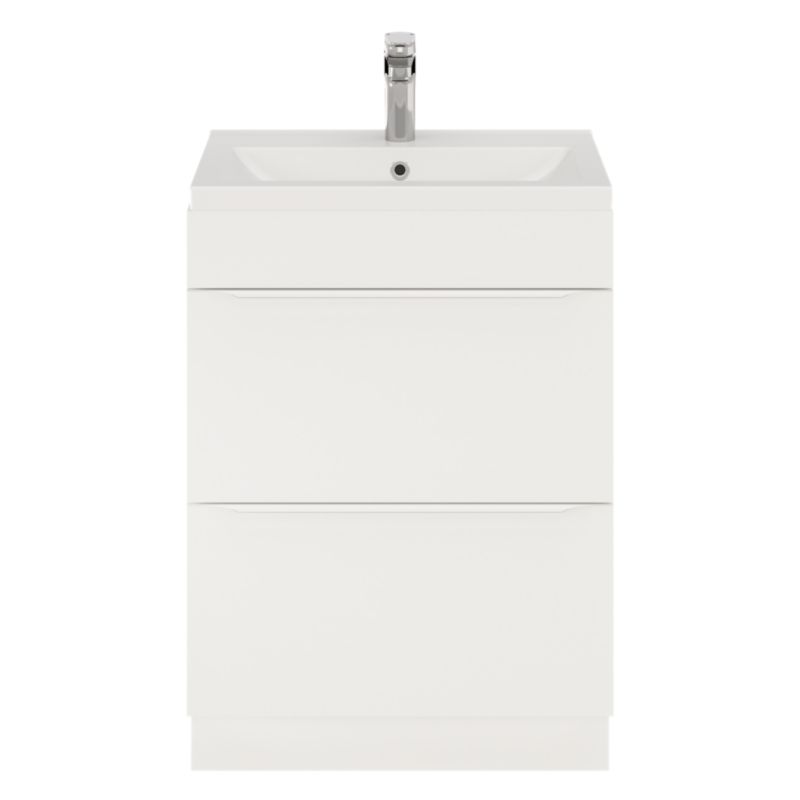 GoodHome Imandra 60 cm fritstående vaskeskab i mat hvid