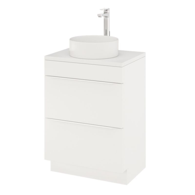 GoodHome Imandra 60 cm fritstående vaskeskab i mat hvid