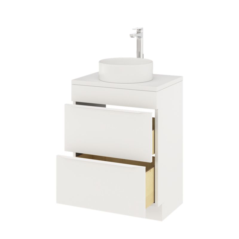 GoodHome Imandra 60 cm fritstående vaskeskab i mat hvid