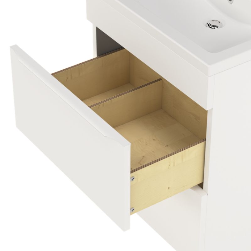 GoodHome Imandra 60 cm fritstående vaskeskab i mat hvid