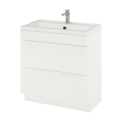 Vaskeskab 80 cm Stående Hvid Mat