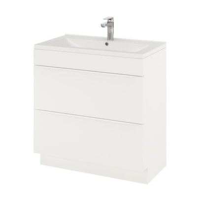 Vaskeskab 80 cm Stående Hvid Mat