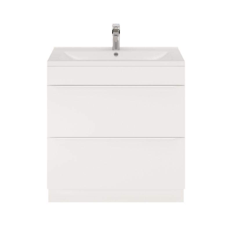 Vaskeskab 80 cm Stående Hvid Mat