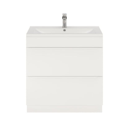 Vaskeskab 80 cm Stående Hvid Mat