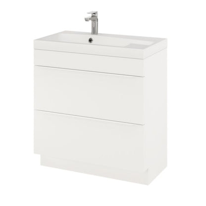 Vaskeskab 80 cm Stående Hvid Mat