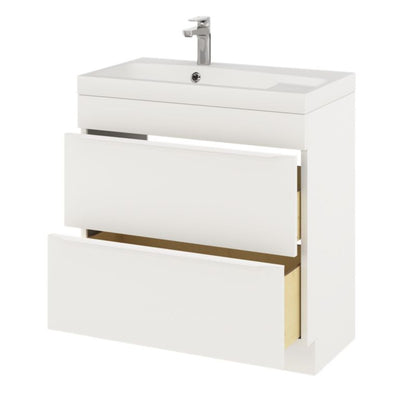 GoodHome Imandra 80 cm fritstående vaskeskab i mat hvid