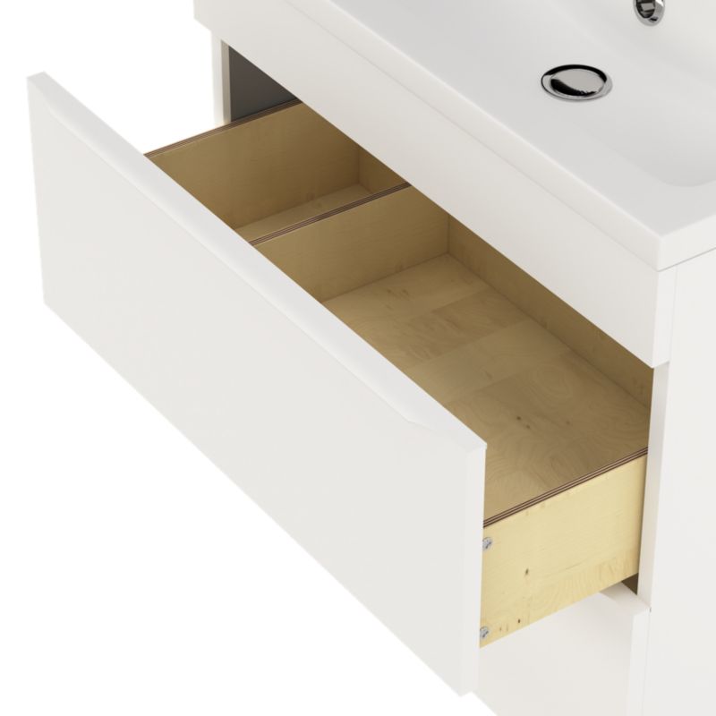 GoodHome Imandra 80 cm fritstående vaskeskab i mat hvid