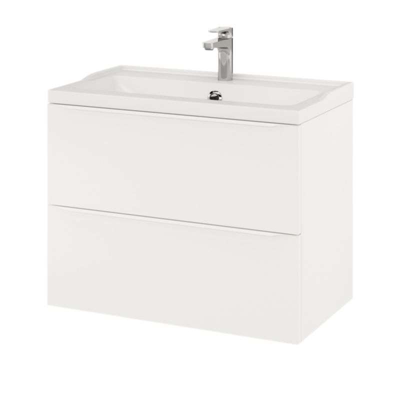 GoodHome Imandra 80 cm væghængt vaskeskab i mat hvid