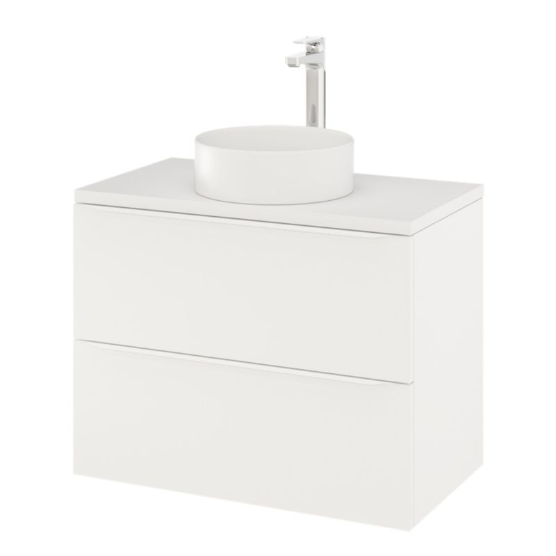 GoodHome Imandra 80 cm væghængt vaskeskab i mat hvid