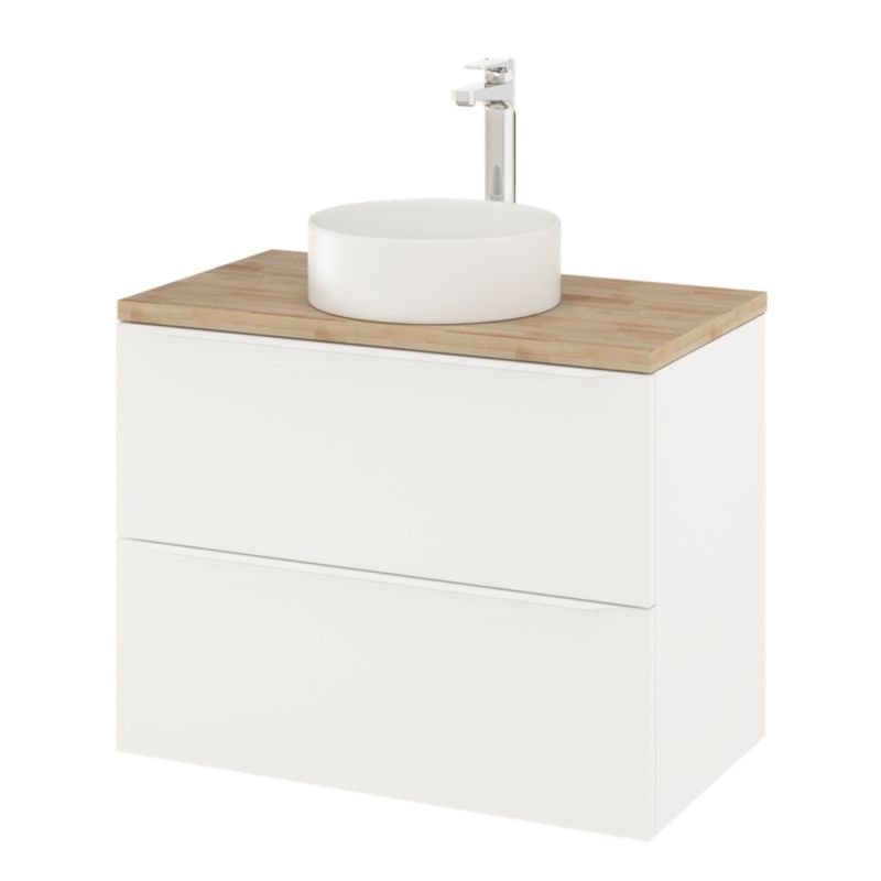 GoodHome Imandra 80 cm væghængt vaskeskab i mat hvid